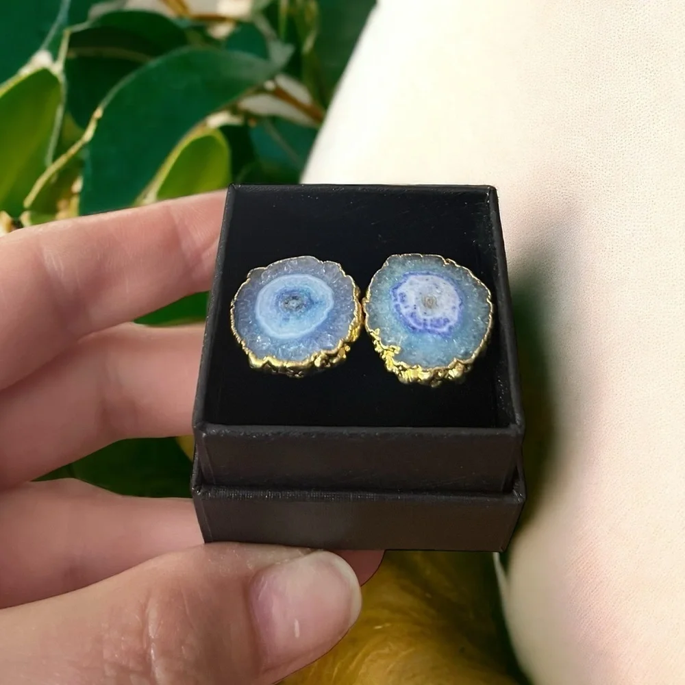 Blue Solar Quartz Cufflinks